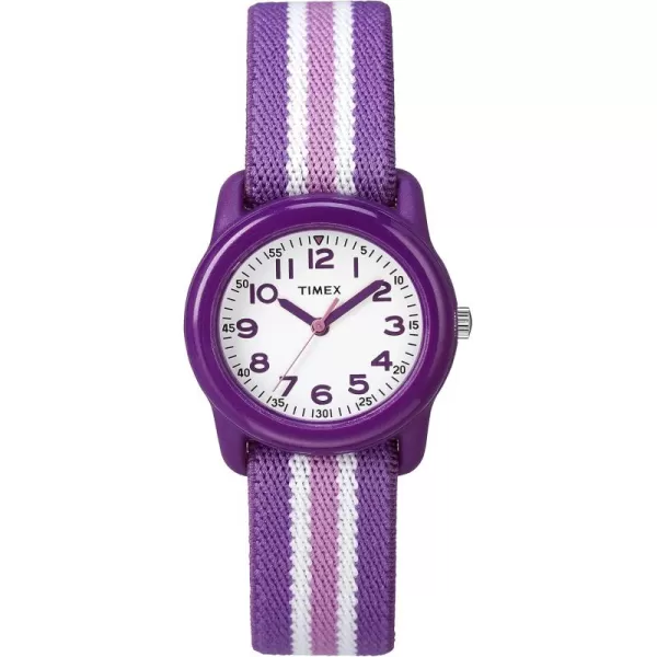 TIMEX TIME MACHINES 29mm Purple Stripe Elastic Fabric Kids Watch