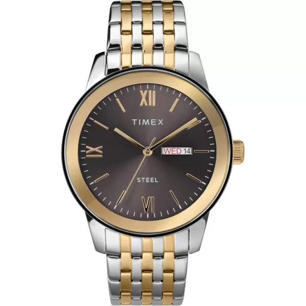 Timex Mens Dress DayDate 41mm WatchTwoTone