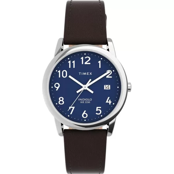 Timex Mens Easy Reader WatchBlackSilverToneBlue35mm
