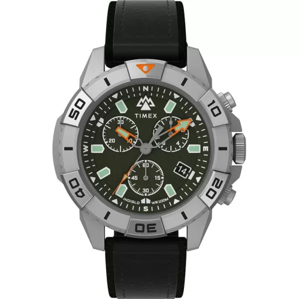 Timex Mens Expedition North Ridge 43mm WatchBlackGreenIP Steel