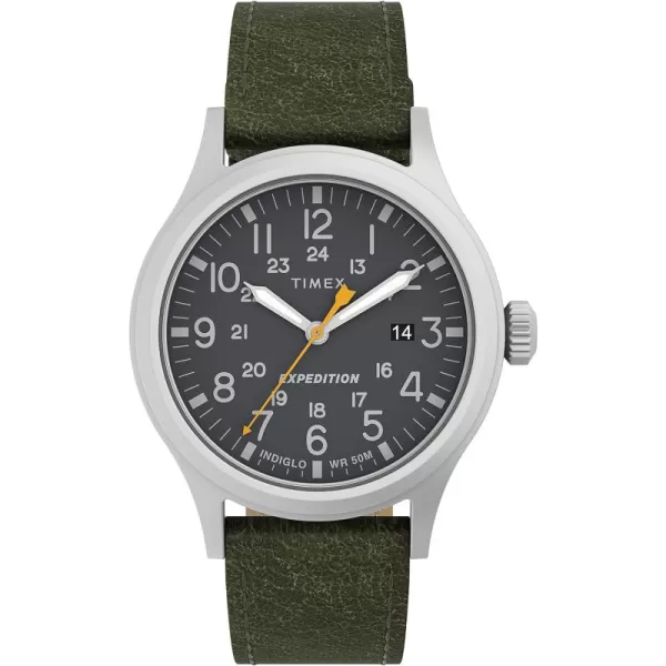 Timex Mens Expedition Scout 40mm Quartz Leather Strap Green 20 Casual Watch Model TW4B229009J