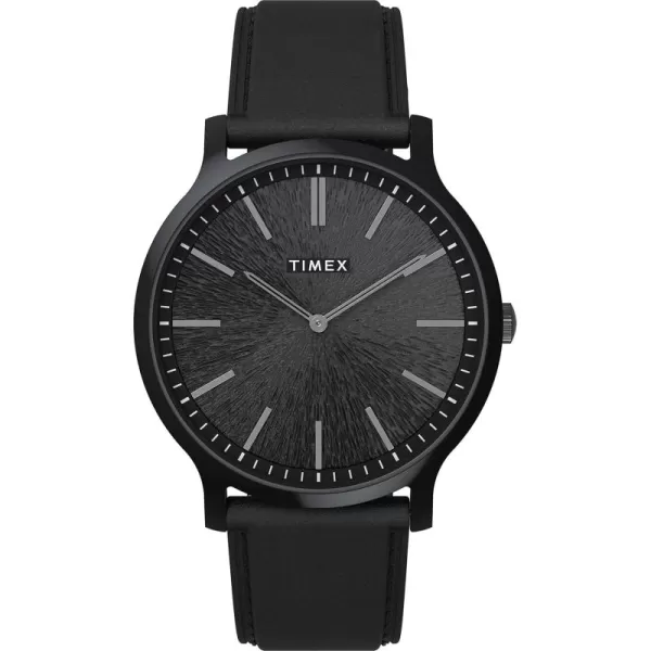 Timex Mens Gallary 40mm WatchBlackBlackBlack