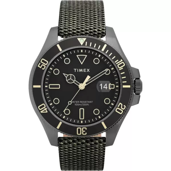 Timex Mens Harborside Coast 43mm WatchGreenGunmetalBlack