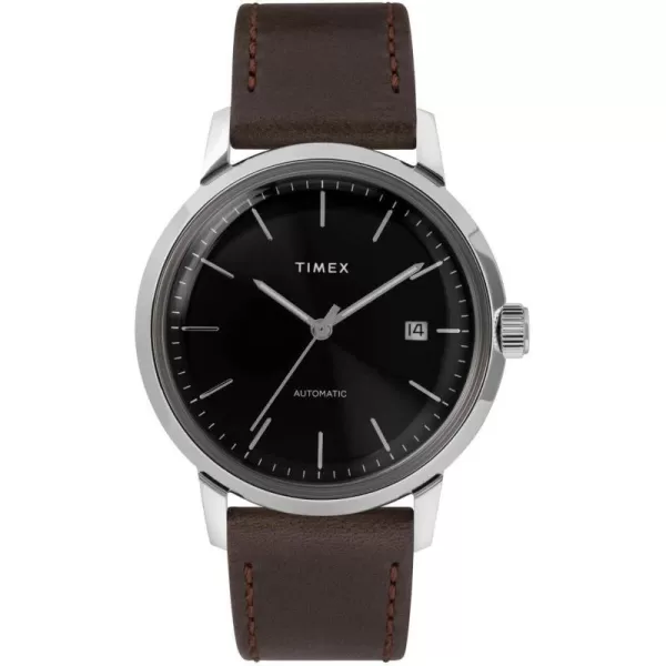 Timex Mens Marlin Automatic 40mm WatchBrownSilverBlack