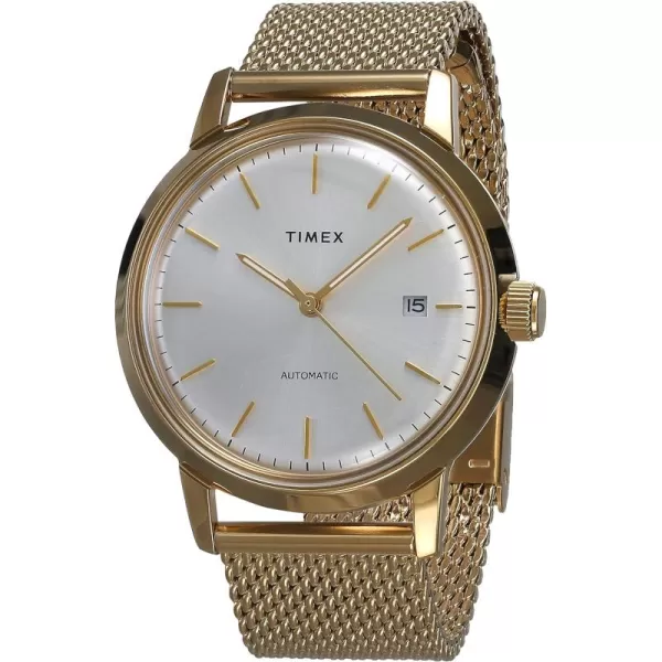 Timex Mens Marlin Automatic 40mm WatchGoldSilver Mesh