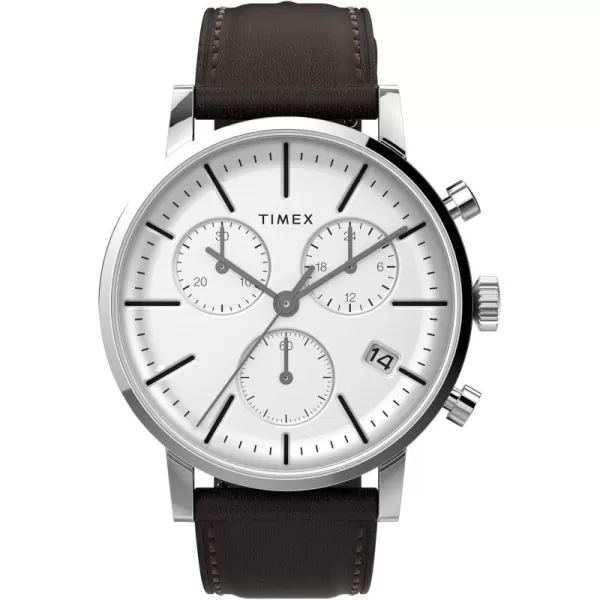 Timex Mens Midtown 38mm WatchBlackWhiteStainless SteelChrono