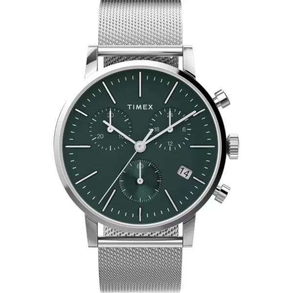 Timex Mens Midtown 38mm WatchStainless SteelGreenStainless Steel