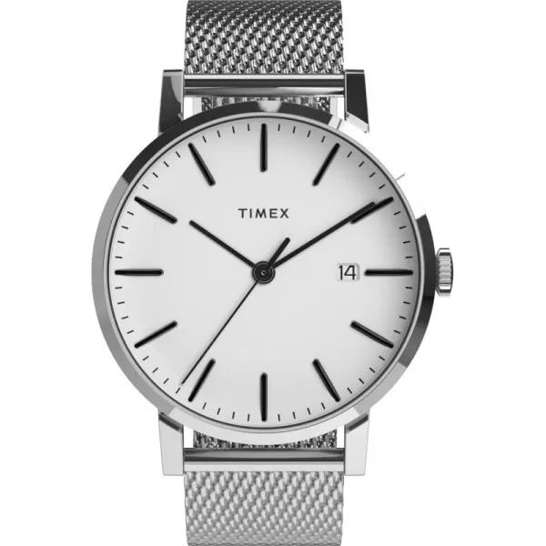 Timex Mens Midtown 38mm WatchStainless SteelSilverToneStainless Steel