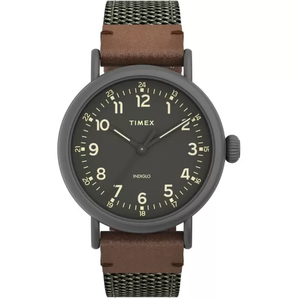 Timex Mens Standard 40mm WatchGreenGreenGunmetal