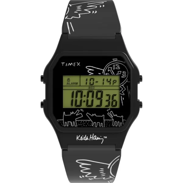 Timex Unisex Keith Haring Easy Reader 40mm WatchBlackDigitalBlack