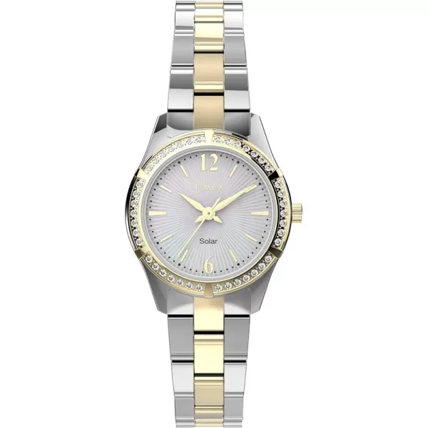 Timex Womens Solar Premium Dress 28mm WatchGoldTone