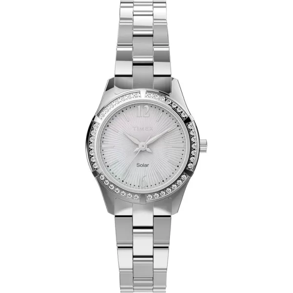 Timex Womens Solar Premium Dress 28mm WatchSilverTone