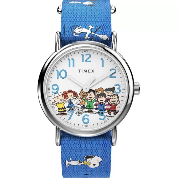 Timex Womens Weekender Seasonal 38mm Watch  Blue Strap White Dial SilverTone Case