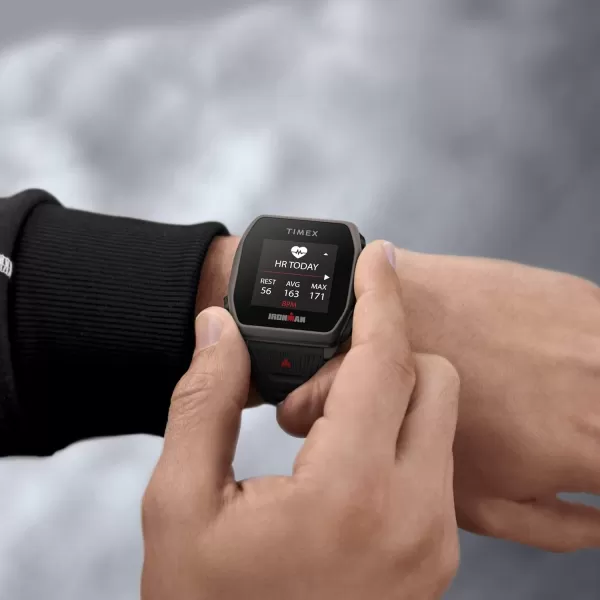 TIMEX IRONMAN R300 GPS Smartwatch with Heart Rate 41mm  Dark Gray with Black Silicone Strap