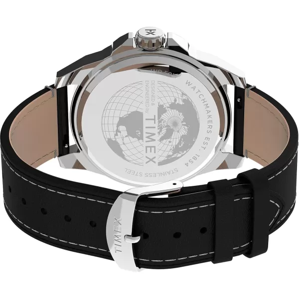 Timex 44 mm Essex AveBlackSilverTone