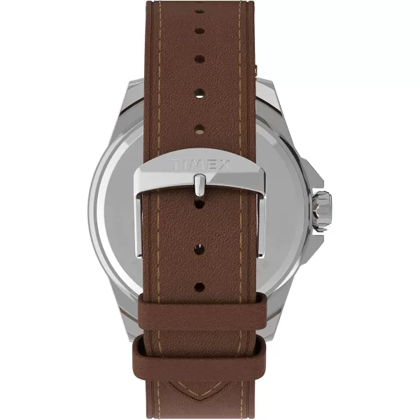 Timex 44 mm Essex AveTanSilverToneBlack