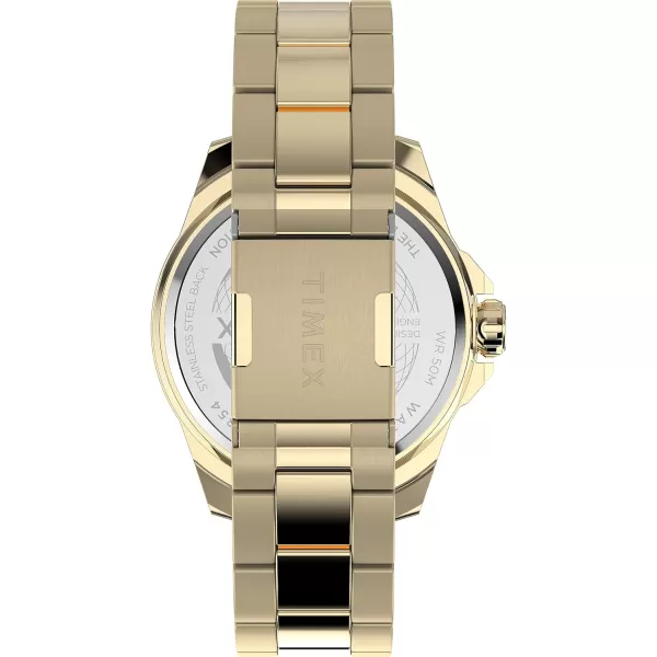 Timex Mens Essex 44mm WatchGoldToneBlueGoldTone