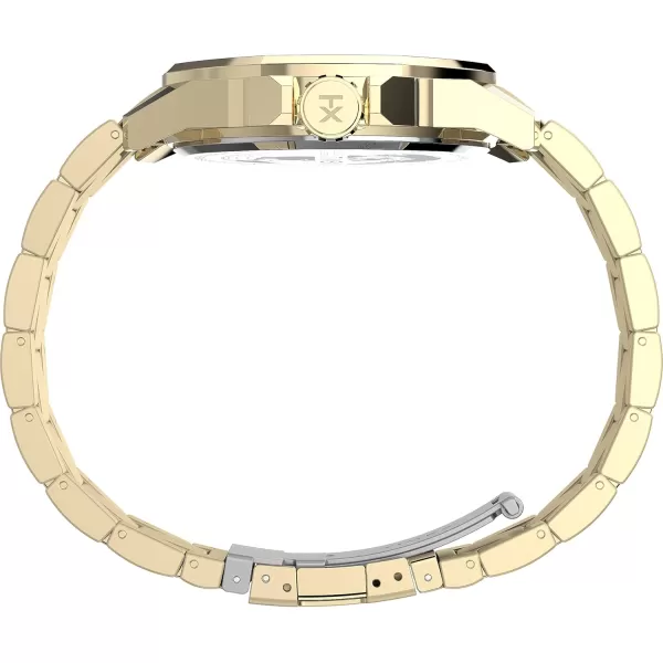 Timex Mens Essex 44mm WatchGoldToneBlueGoldTone