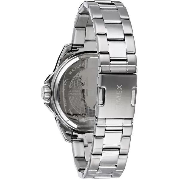 Timex Mens Essex 44mm WatchStainless SteelBlackSilverTone