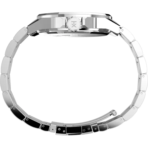 Timex Mens Essex 44mm WatchStainless SteelGreenSilverTone