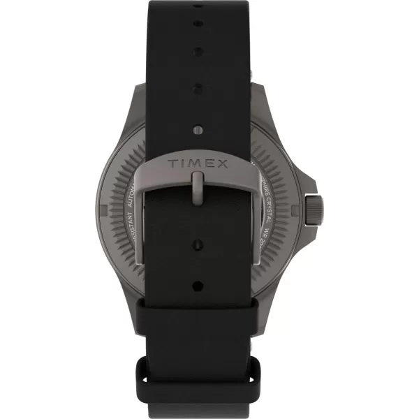 Timex Mens Expedition North Titanium Automatic 41mm Watch  Black Strap Black Dial Titanium Case