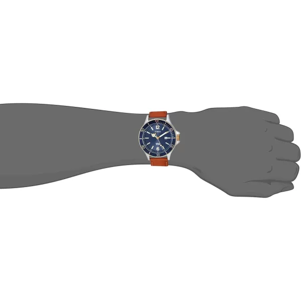 Timex Mens Harborside 42mm WatchTanBlue