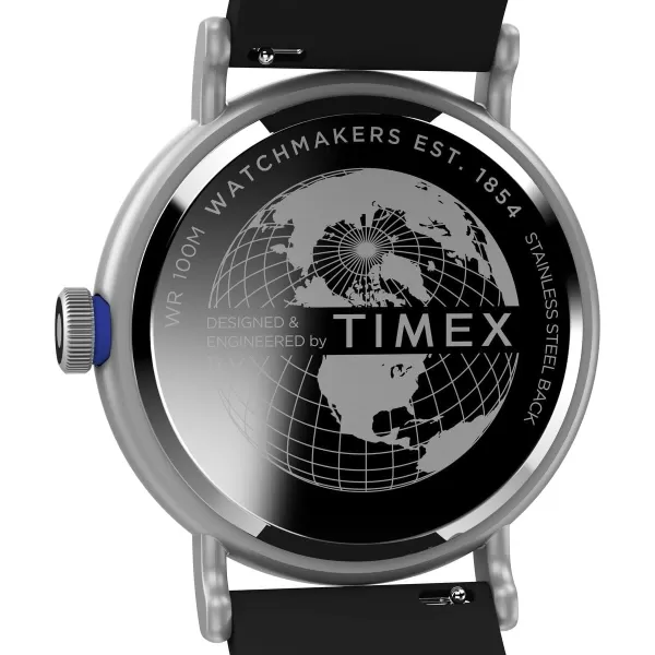 Timex Mens Standard Diver 43mm WatchBlackBlackSilverTone