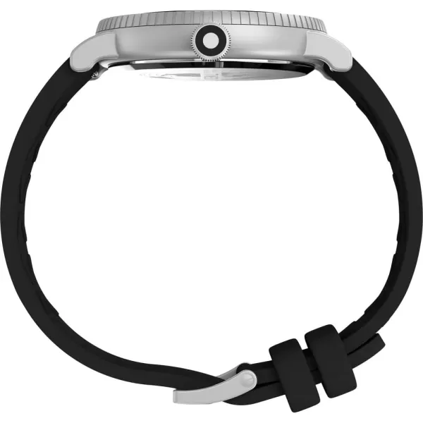 Timex Mens Standard Diver 43mm WatchBlackBlackSilverTone