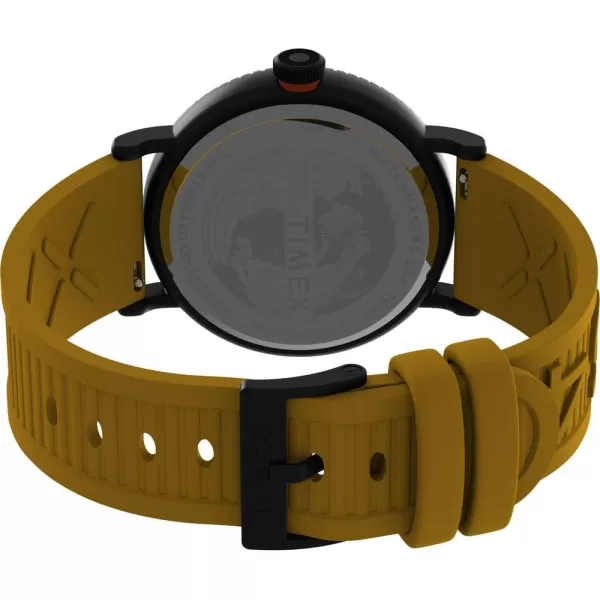 Timex Mens Standard Diver 43mm WatchYellowBlackSilverTone