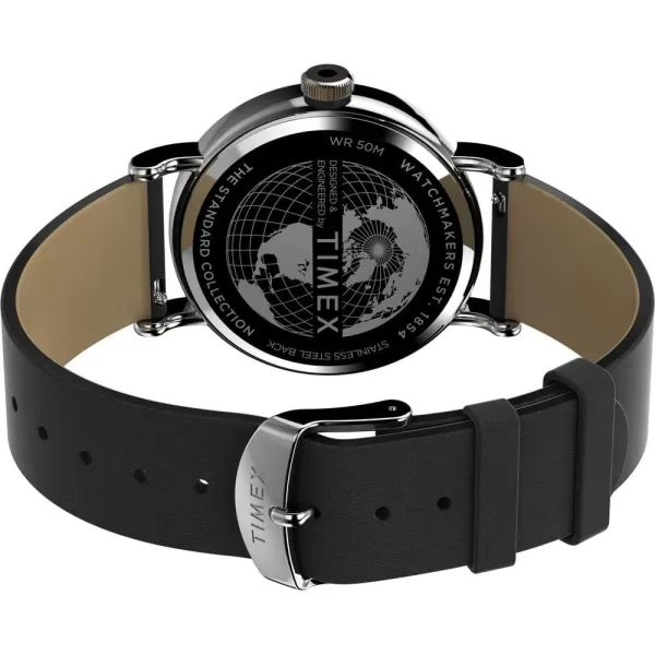 Timex Mens Standard SubSecond 40mm WatchBlackSilverTone
