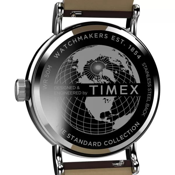Timex Mens Standard SubSecond 40mm WatchBrownChampagne