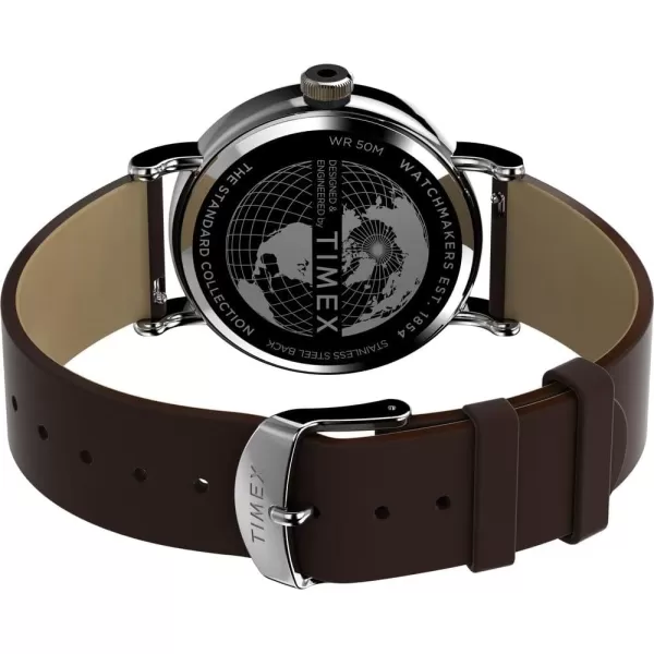 Timex Mens Standard SubSecond 40mm WatchBrownChampagne
