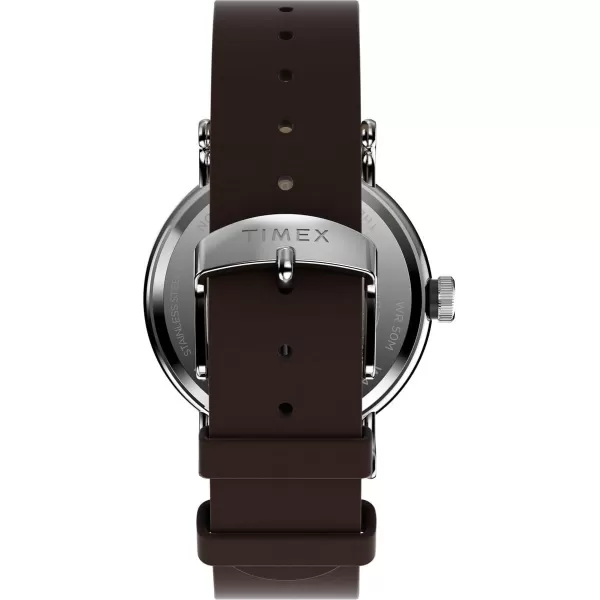 Timex Mens Standard SubSecond 40mm WatchBrownChampagne