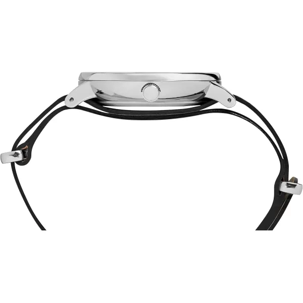 Timex Mens TW2R28600 Southview 41mm BlackSilverTone Leather Strap Watch