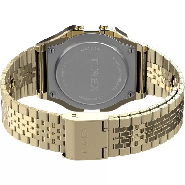 Timex T80 34mm WatchGold Bracelet