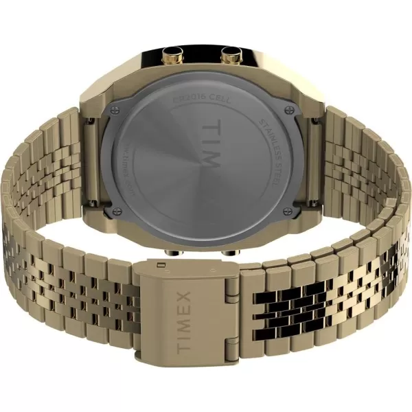 Timex Unisex T80 Steel 36mm WatchGoldToneDigital
