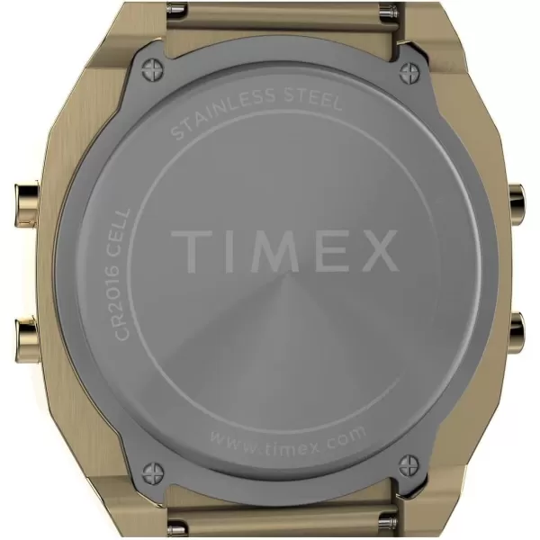 Timex Unisex T80 Steel 36mm WatchGoldToneDigital