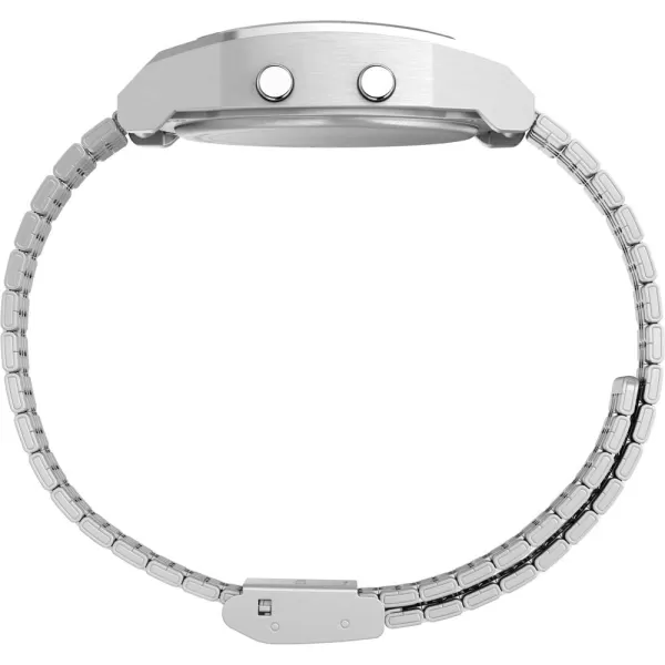 Timex Unisex T80 Steel 36mm WatchSilverToneDigital