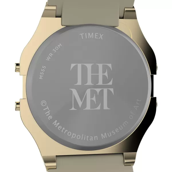 Timex Unisex The MET Hiroshige 34mm WatchMultiColorDigitalGoldTone