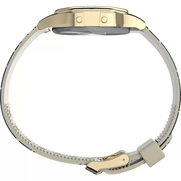 Timex Unisex The MET Hiroshige 34mm WatchMultiColorDigitalGoldTone