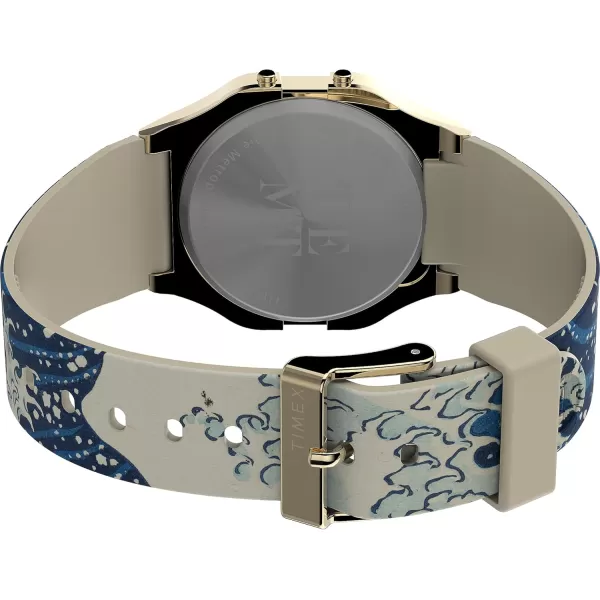 Timex Unisex The MET Hiroshige 34mm WatchMultiColorDigitalGoldTone