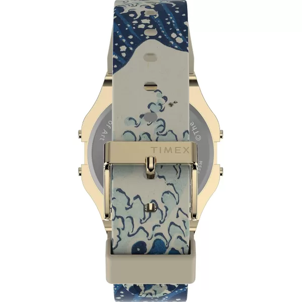 Timex Unisex The MET Hiroshige 34mm WatchMultiColorDigitalGoldTone