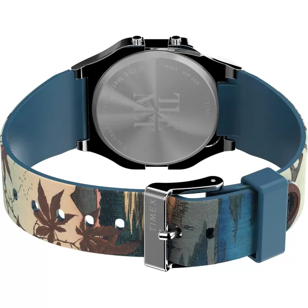 Timex Unisex The MET Hiroshige 34mm WatchMultiColorDigitalSilverTone