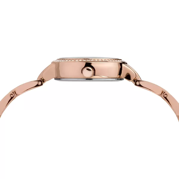 Timex Womens Dress Analog 30mm Bracelet Watch with Swarovski CrystalsRose GoldToneMOP