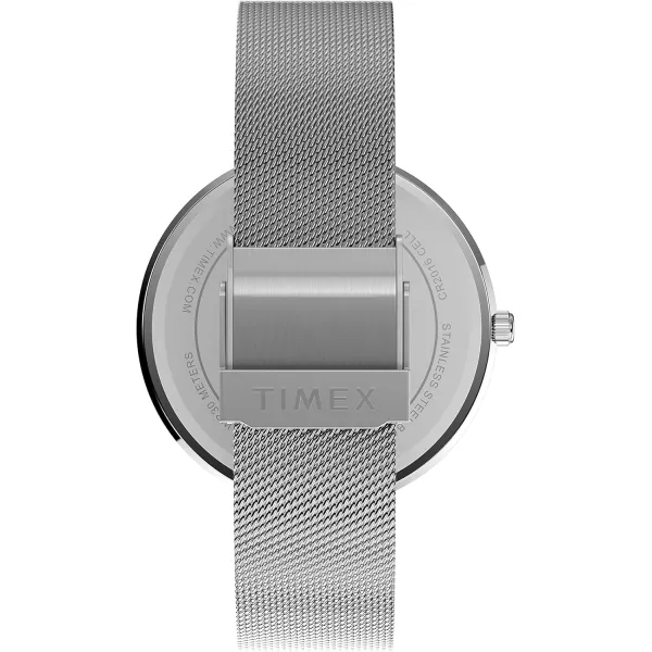 Timex Womens Dress Floral 35mm WatchSilverTonePurple