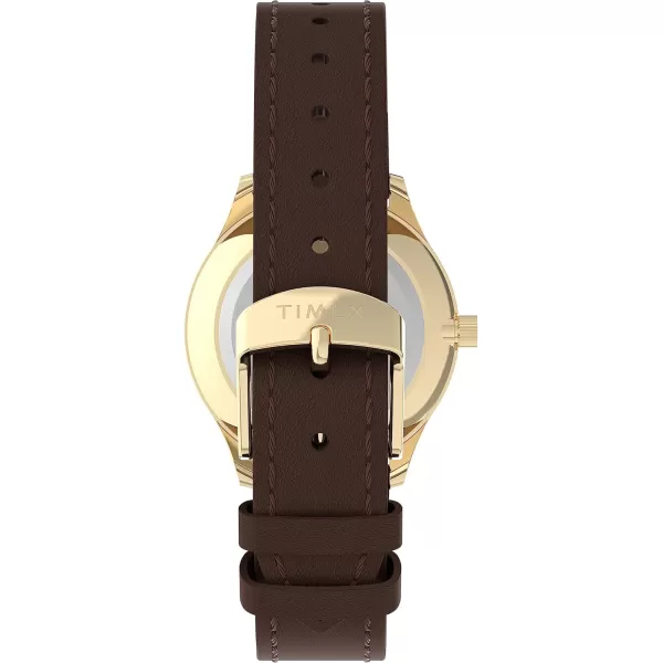 Timex Womens Easy Reader WatchBrownGoldToneMother of Pearl32mm