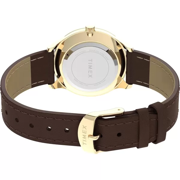 Timex Womens Easy Reader WatchBrownGoldToneMother of Pearl32mm