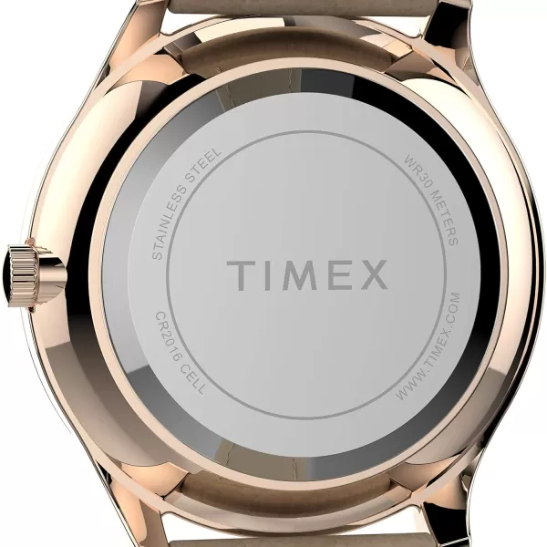 Timex Womens Easy Reader WatchTanRose GoldToneWhite32mm