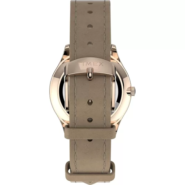 Timex Womens Easy Reader WatchTanRose GoldToneWhite32mm