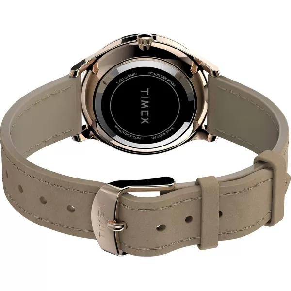 Timex Womens Easy Reader WatchTanRose GoldToneWhite32mm